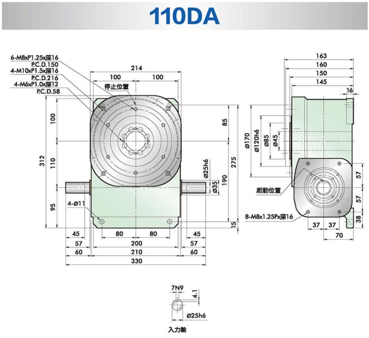 110DA低高度自动化专用安装图纸