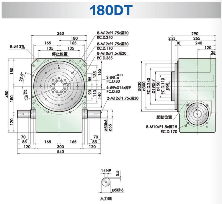 180dt重型桌面分割器尺寸图纸