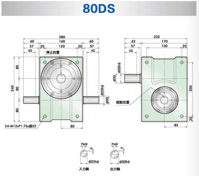 80ds心轴分割器安装图纸